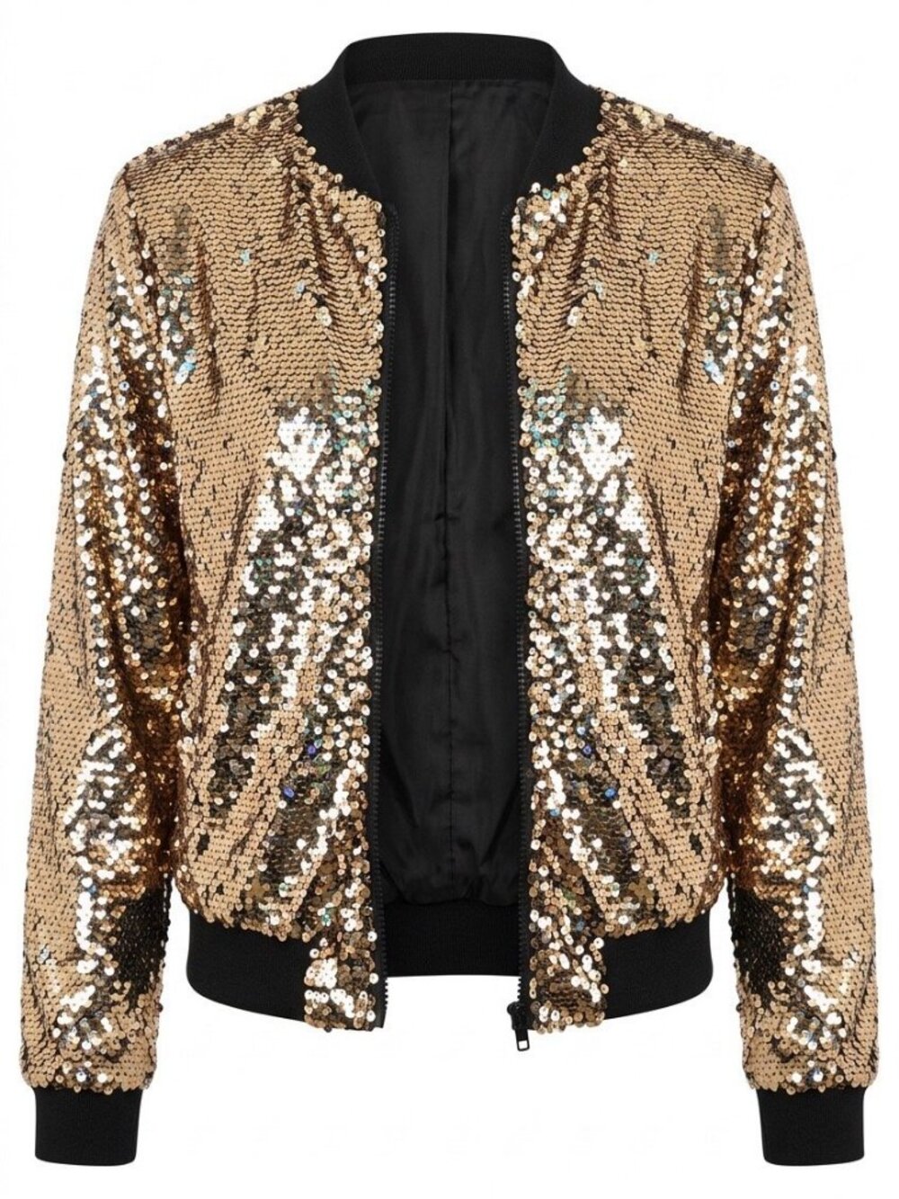 Project Runway, Gold Sequin, Bomber Jacket, Size S